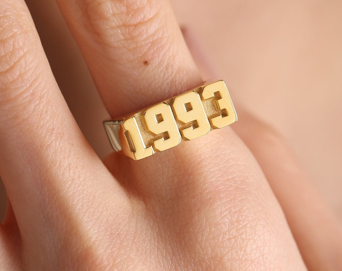 Gold Plated Personalized Gothic Crystal Year Ring | Unique silver jewelry,  Pretty jewellery, Silver jewlery
