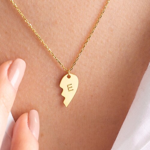 Half Broken Heart Necklace gold Heart 