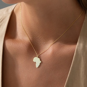 Collar con mapa de África, collar con mapa de África en plata para hombres y mujeres, joyería africana, regalo de Navidad para los pueblos africanos