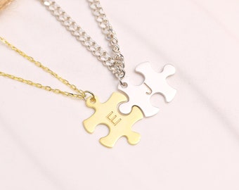 Cadeaux de Saint Valentin pour lui, collier couple à personnaliser, collier puzzle, ensemble de colliers pour couple, cadeau Saint Valentin pour couple, cadeau pour elle