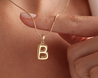 Initial Necklace, Custom Letter Bubble Necklace, Balloon letters personalized necklace, Mothers day gifts, Personalized jewelry,Gift for mom