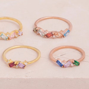 Anello portafortuna in oro massiccio 14k, anello portafortuna, anello delicato, regalo di anniversario, anello della famiglia della nonna, anello di promessa, regalo, anelli per le donne