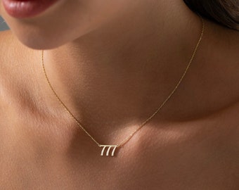 Collar de número de ángel, 111, 222, 333, 444, 555, 666, 777, 888, regalo personalizado, joyería personalizada, collar de números, regalo del Día de las Madres