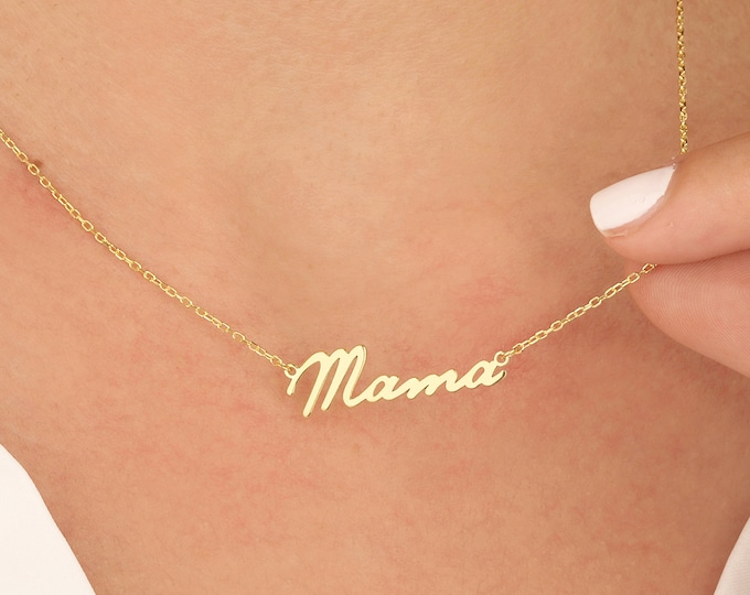 14k solid gold Name necklace , Gold Name Necklace , Personalized Jewelry , Mother Gifts , Personalized Gifts , Mothers Day Gift