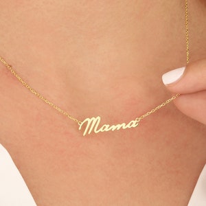 14k solid gold Name necklace , Gold Name Necklace , Personalized Jewelry , Mother Gifts , Personalized Gifts , Mothers Day Gift