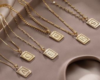 Collar inicial de Goldhilljewelry, collar de letras, collar de monograma, collar de nombre personalizado, collar personalizado, regalo de Navidad
