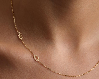 14k gold Initial Necklace , Initial Necklace , Personalized Jewelry , Personalized Gifts , Mother's day gifts, Necklace for mother