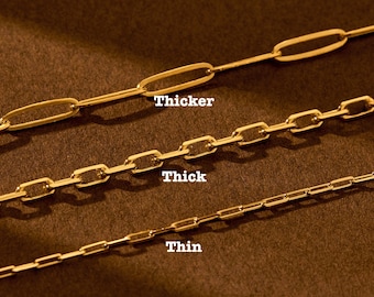 Gold Paperclip Chain Necklace, Link Chain Necklace, Gold Chain Necklace, Paperclip Necklace, Layering Chain, Everyday Chain Necklace