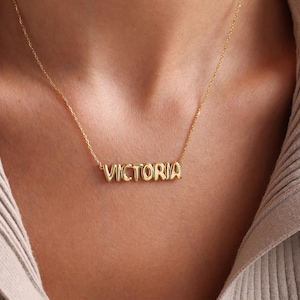 Collier prénom bulle, collier lettre bulle, collier prénom personnalisé, collier lettre ballon, collier prénom, collier prénom ballon