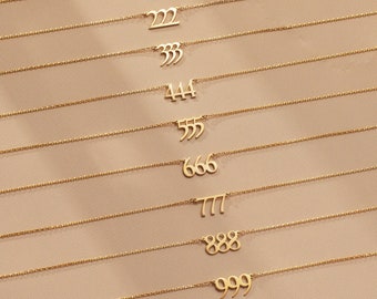 Engel nummer ketting, 111, 222, 333, 444, 555, 666, 777, 888 999, geluksnummer ketting, nummer ketting, Moederdag cadeau, cadeau voor haar