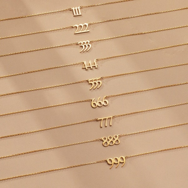 Angel Number Necklace, 111, 222, 333, 444, 555, 666, 777, 888 999 , Lucky Number Necklace , Number Necklace, Mothers Day Gift , Gift for her