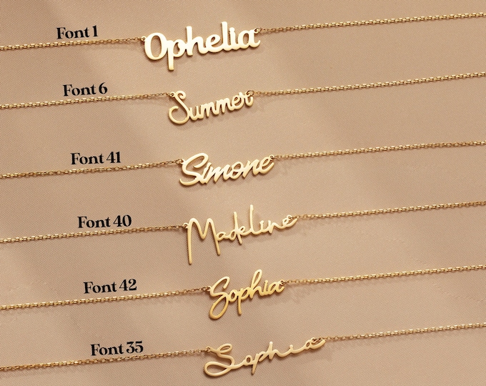 Gold Name Necklace, Personalized Name Necklace, Personalized Jewelry , Birthday Gift for Her, Christmas Gift, Mom Gift, Valentines day gifts