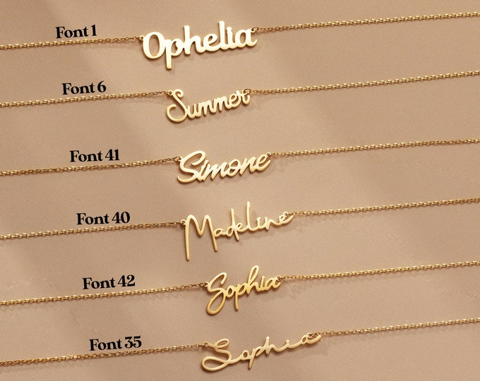 Gold Name Necklace, Personalized Name Necklace, Personalized Jewelry , Birthday Gift for Her, Christmas Gift, Mom Gift, Valentines day gifts