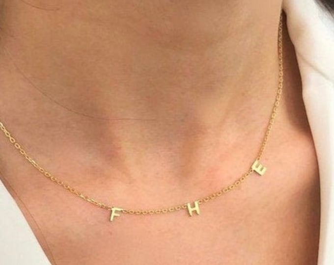 Gold Initial Necklace , Initial Necklace , Personalized Jewelry ,Letter Necklace, Personalized Gifts , Mothers Day Gift , Gift for mother