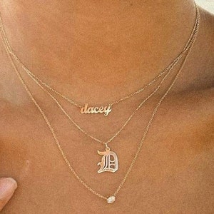 14k solid gold Name necklace ,Mini Name Necklace ,Gold Name Necklace ,Personalized Jewelry ,Personalized Gifts for her , Mothers Day Gifts