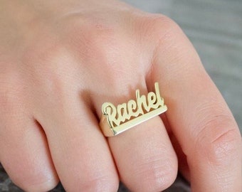 Name Ring , Gold Name Ring , Dainty Gold Name Ring , Personalized Jewelry , Name Jewelry , Silver name ring, Mothers Day Gift