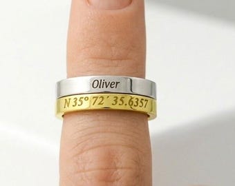 Dainty Name Ring, Custom Delicate Stacking Ring,  Personalized Gift for New Mom , Mothers Day gifts