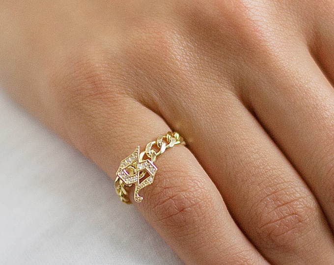 Initial Ring - Gold initial Ring - Gold Name Ring  - Personalized Jewelry - initial Jewelry - Silver name ring - Signet ring -Christmas Gift
