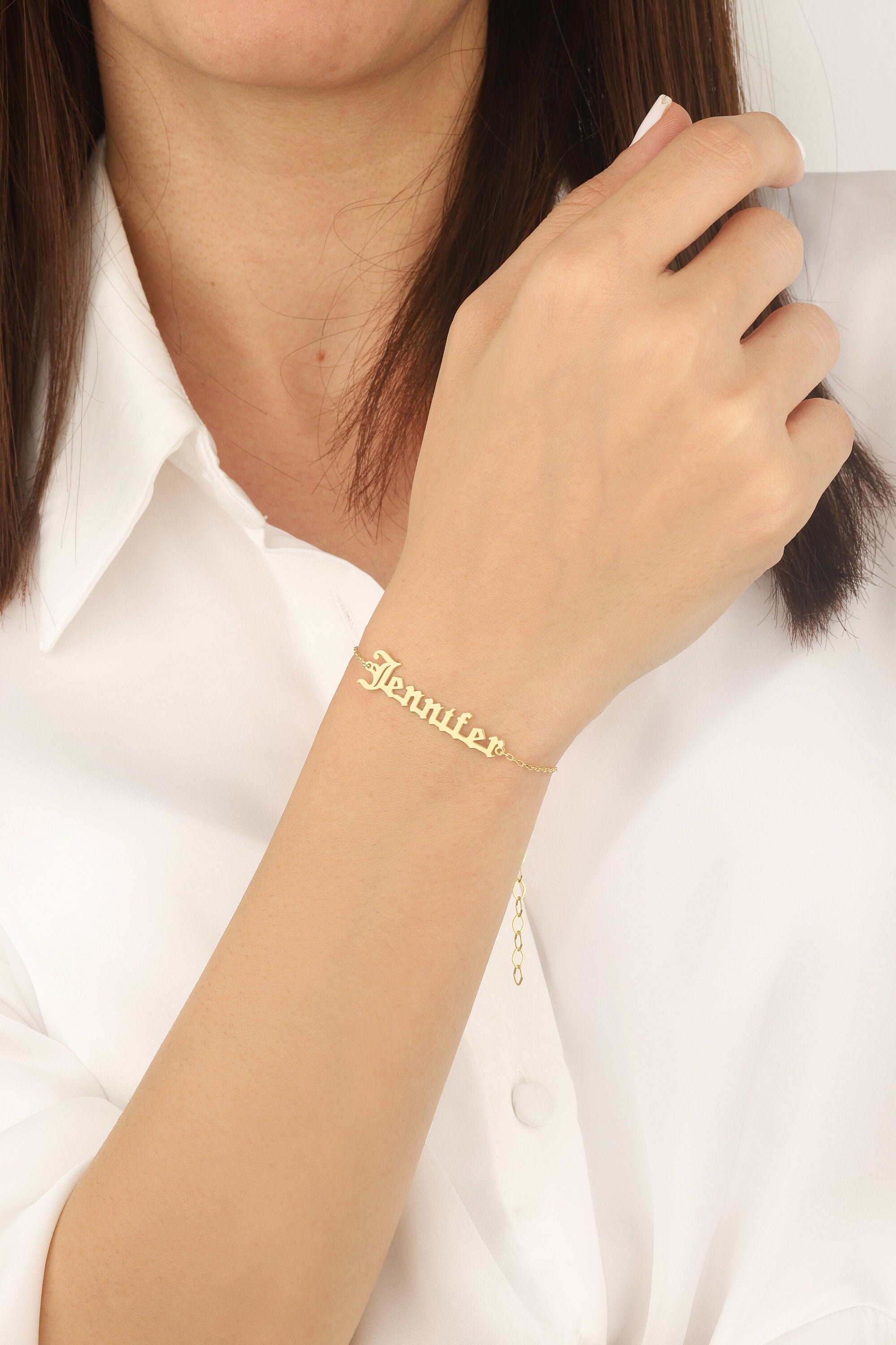 22k Signature Name Bracelet – Name Strings | Personalized Jewelery