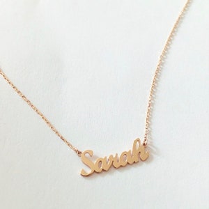 14k solid gold Name necklace ,Mini Name Necklace ,Name Necklace,Personalized Jewelry ,Personalized Gifts ,Gifts for her, Mothers day gift image 7