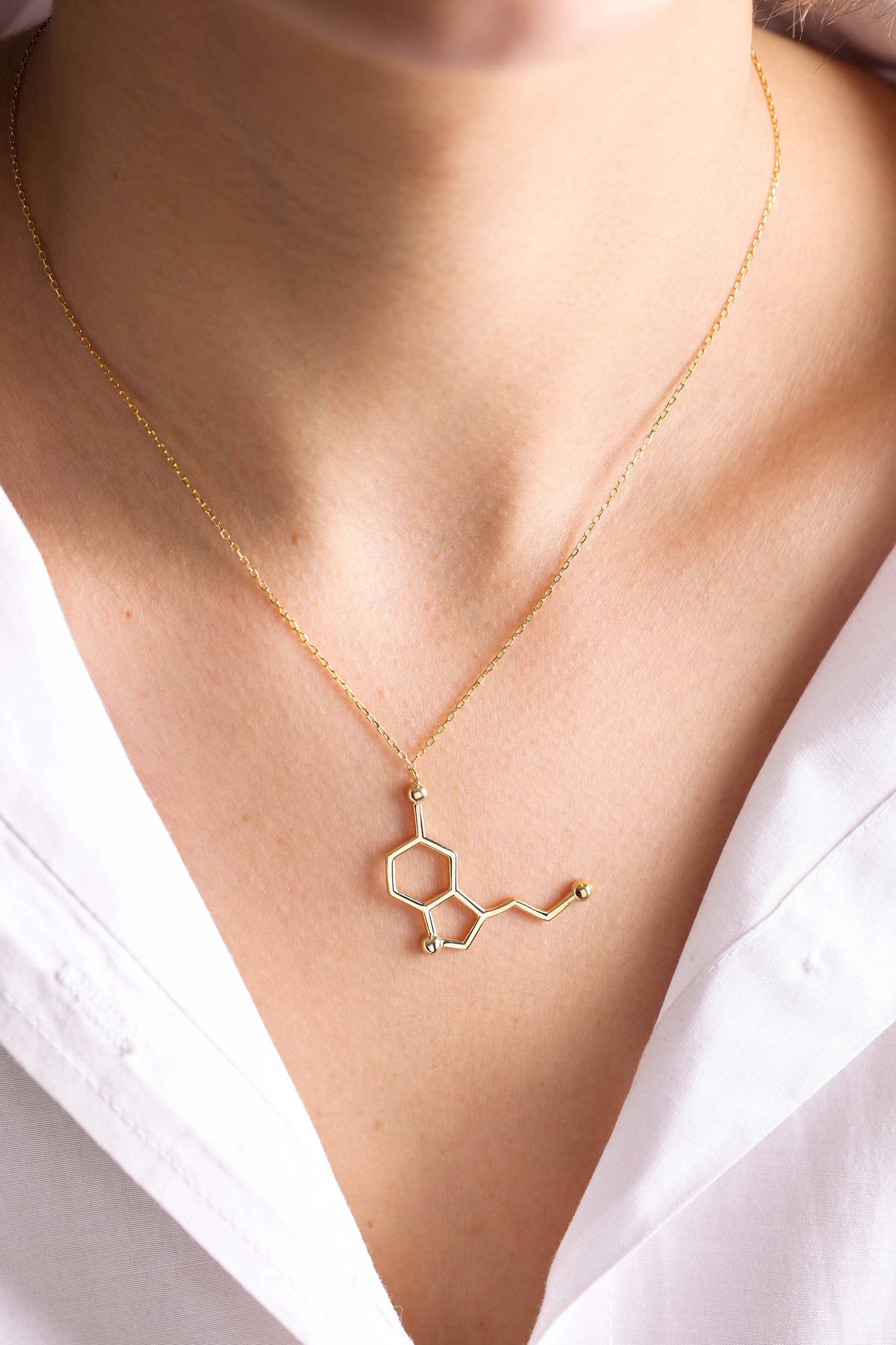 Zinc Alloy Serotonin Molecule Necklace | Fruugo BH