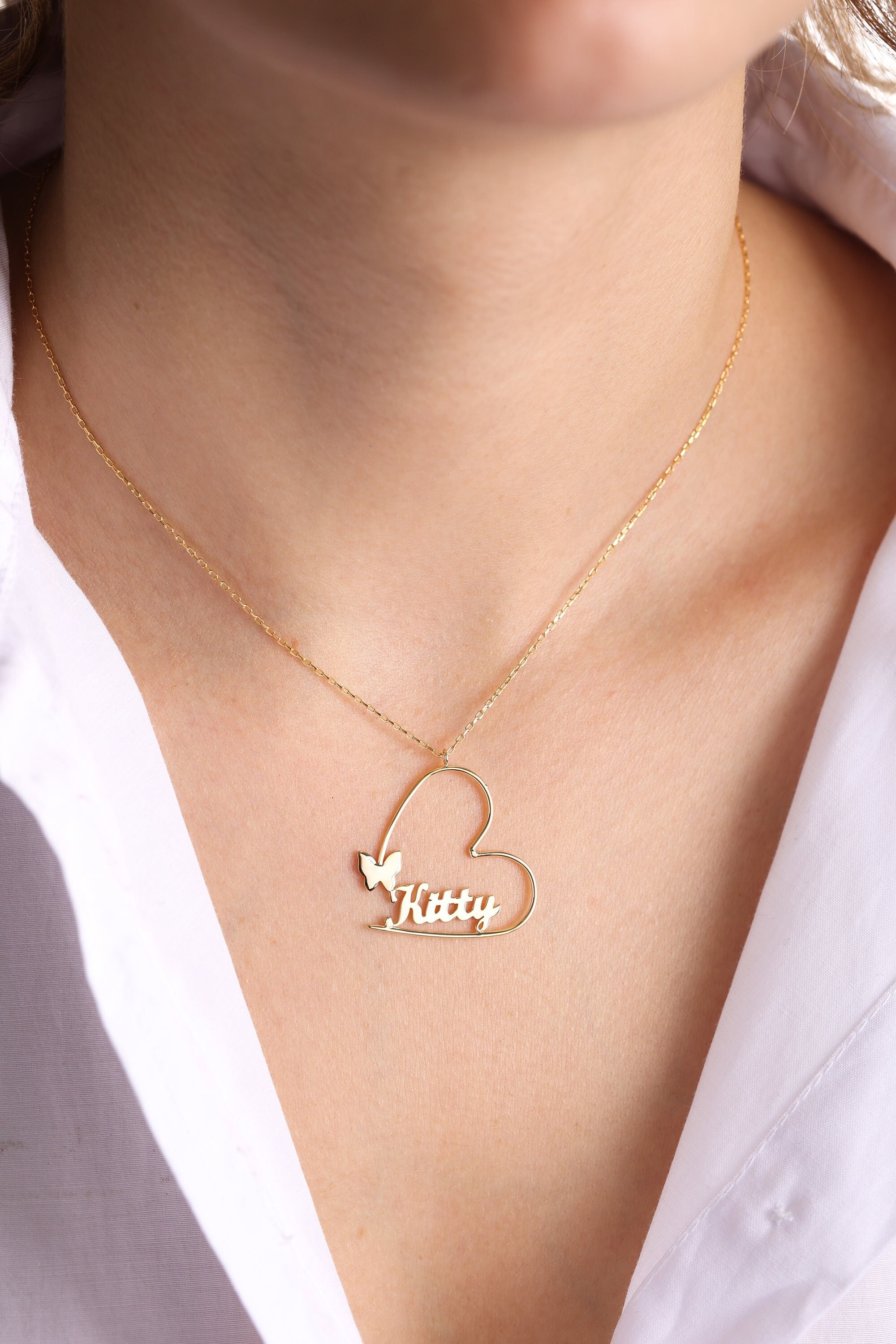 Stylish Personalized Name Meaning Lily and Butterfly Heart 