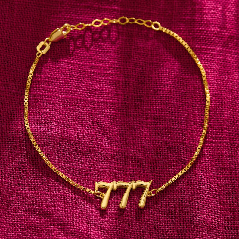 Änglanummerarmband, 111, 222, 333, 444, 555, 666, 777, 888 999, Lyckonummerarmband, Nummerarmband, Mors dag-present, Present till henne bild 5