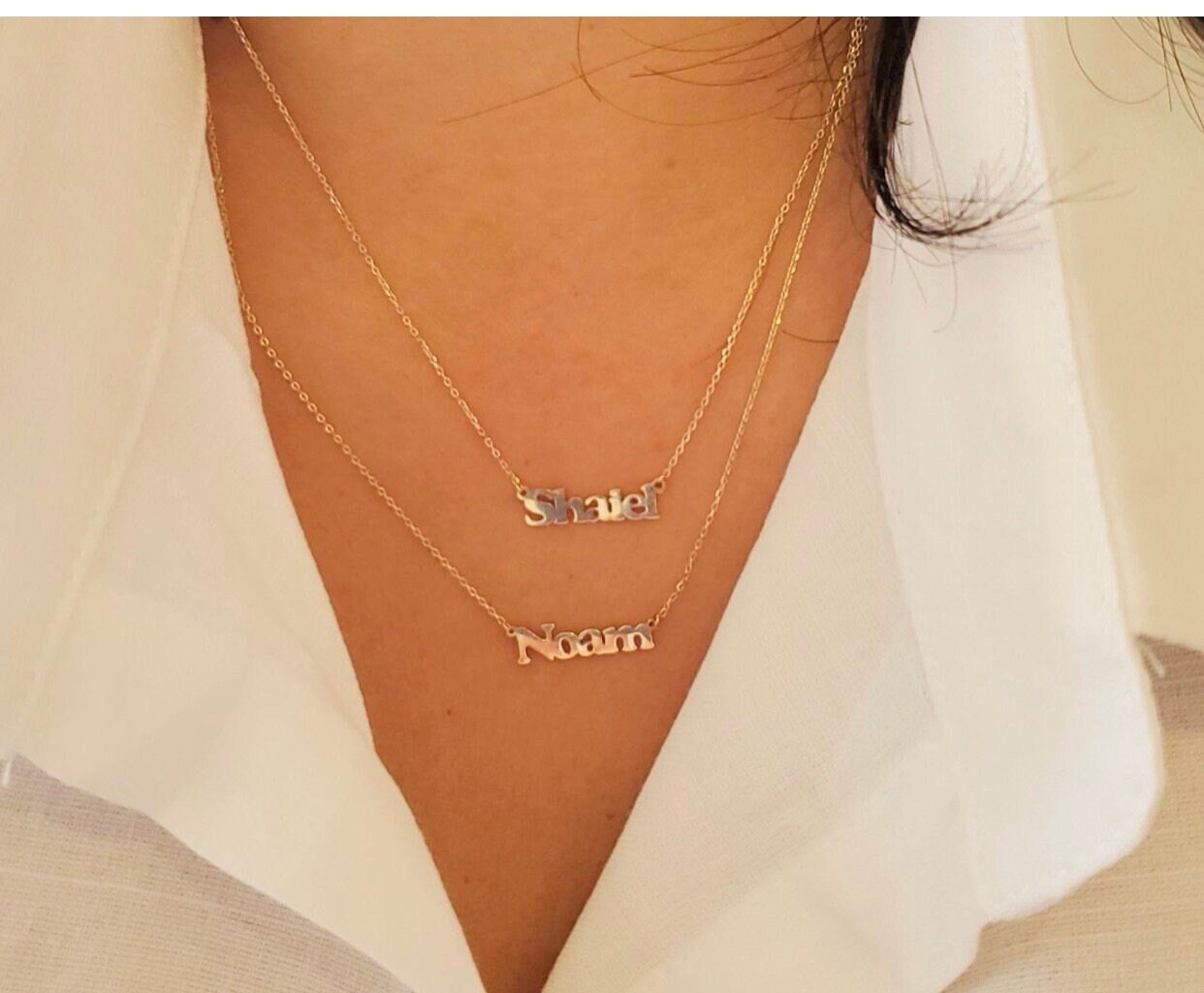 14K Solid Gold Mini Name Necklace