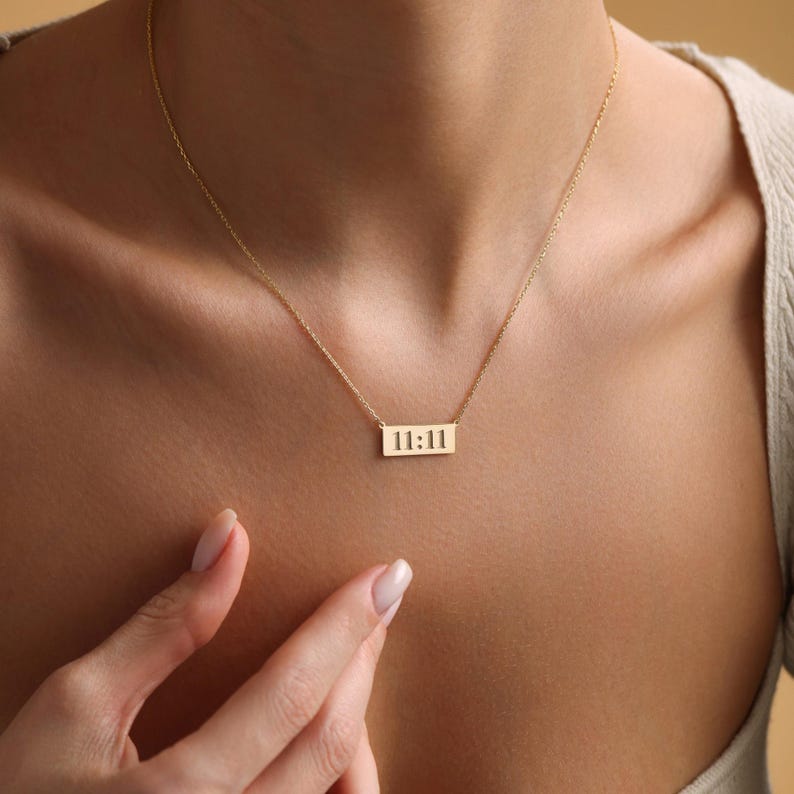 Angel Number Necklace, Sterling Silver Lucky Date Necklace , 11:11 Necklace, Custom Number Year Necklace, Mother's Day Gift