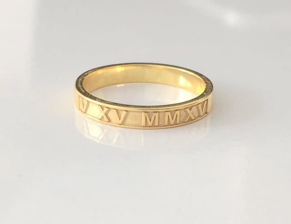 Custom Roman Numeral Rose Gold Ring | Eve's Addiction