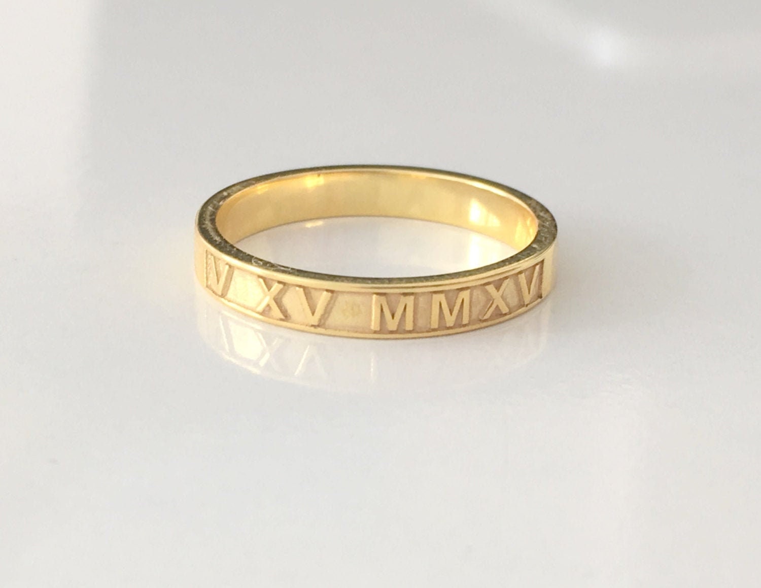 916 Gold Roman Numeral Ring (Setting with Solitaire Zircon) | Merlin  Goldsmith