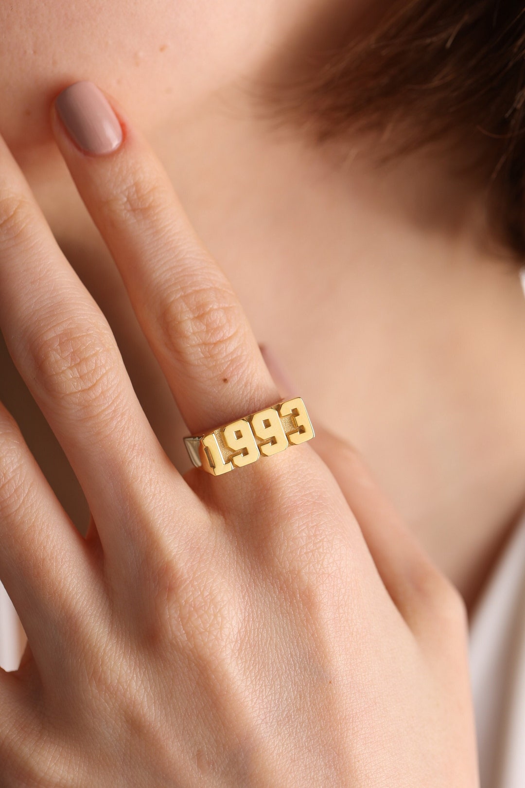 Personalized Year Ring , Custom Date Ring , Stackable Year Ring , Birth
