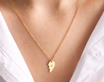 Couple Half Broken Heart Set Necklace 
