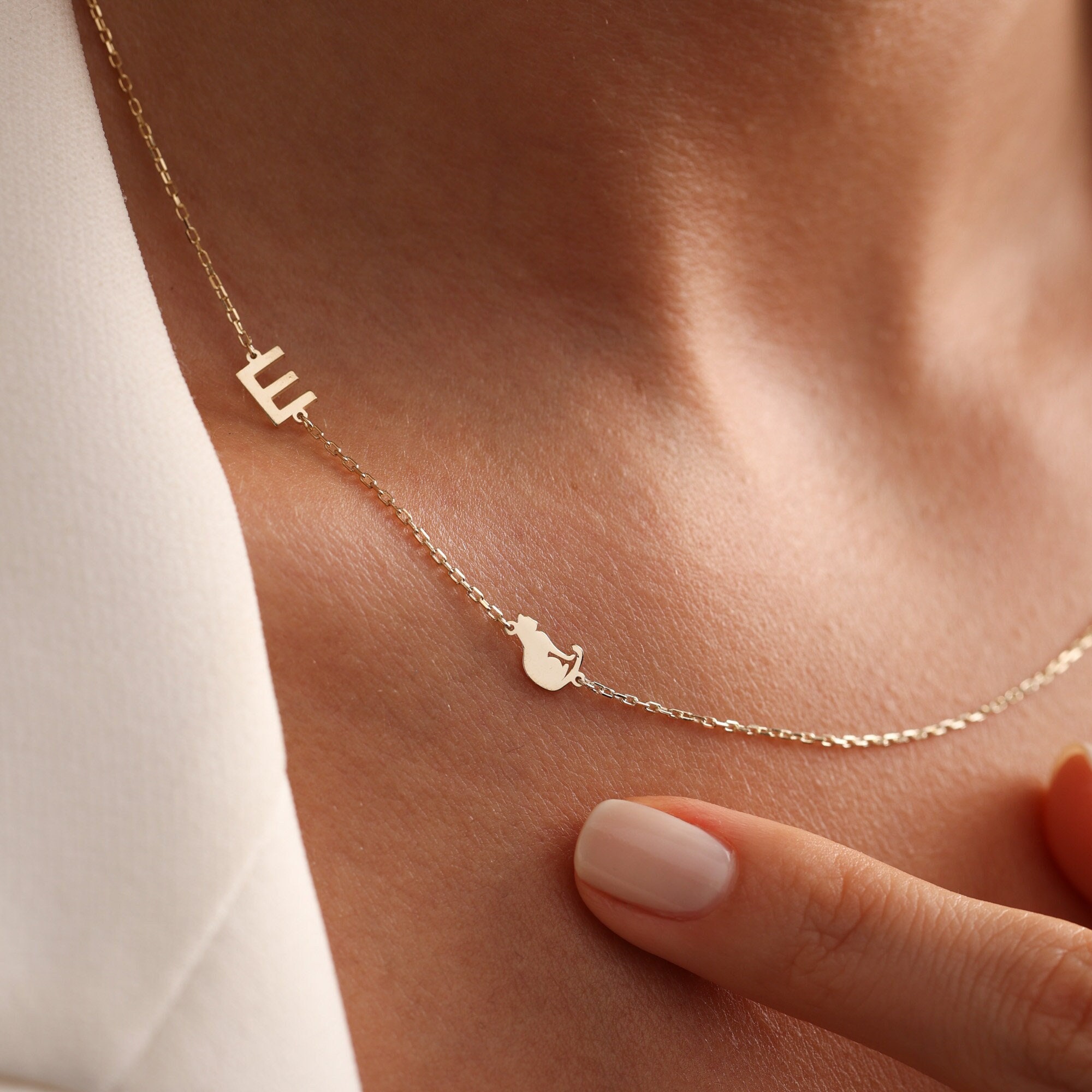 Cat name necklace deals