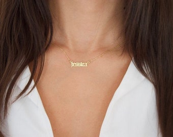 14k Solid Gold Name Necklace Name 