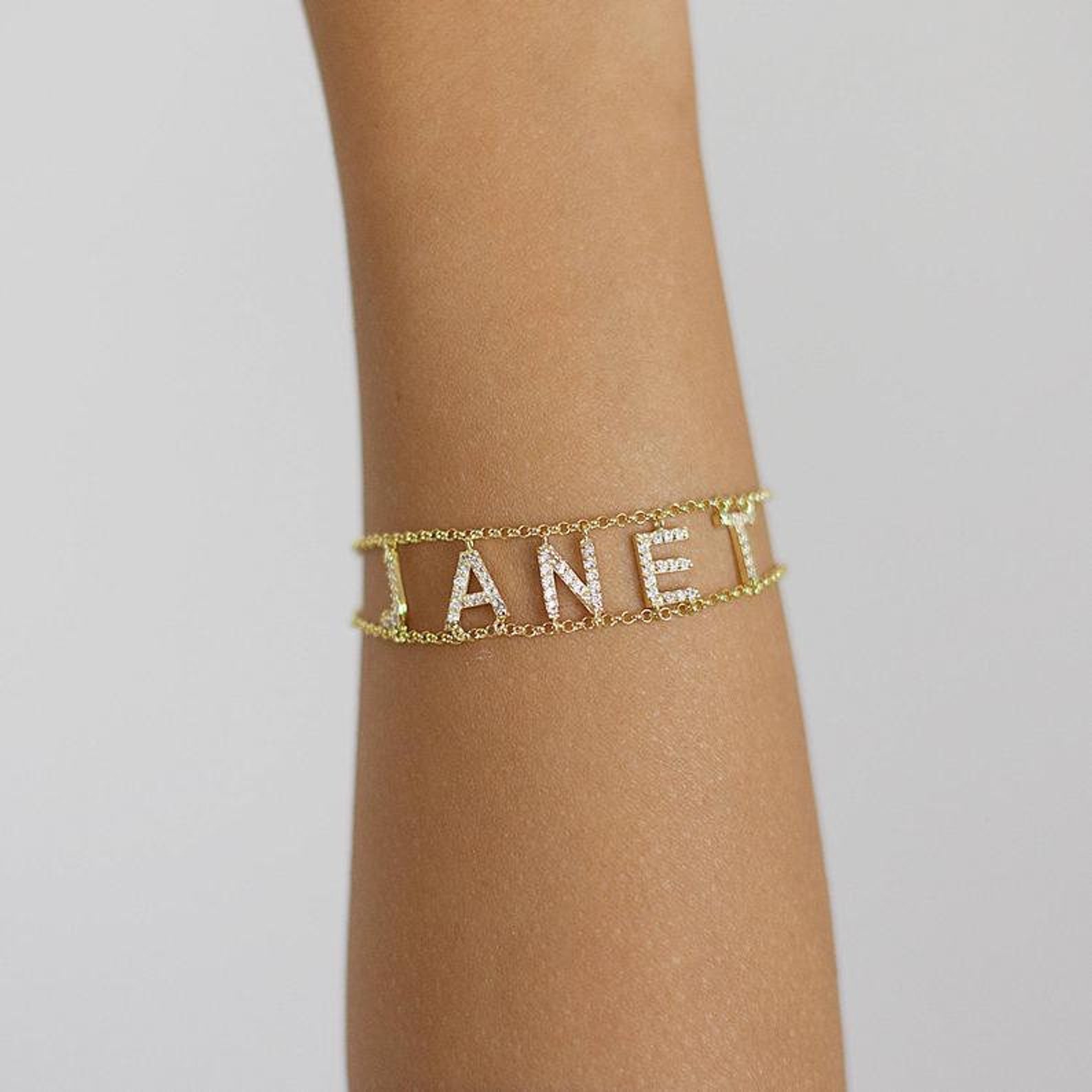 Name Bracelet Gold Name Bracelet Name Jewerlry Dainty Etsy
