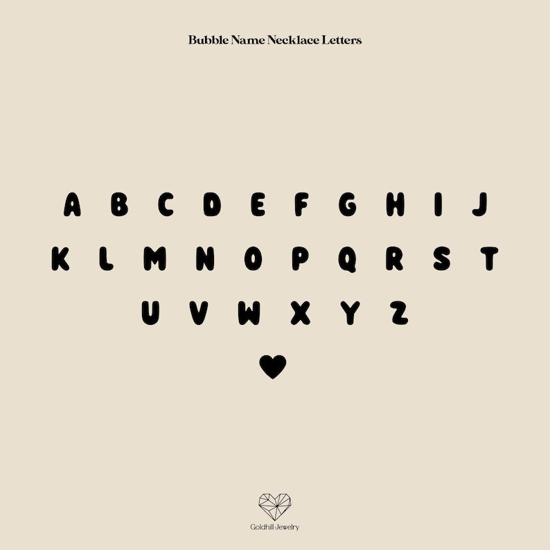 Bubble Name Necklace, Bubble Letter Necklace, Personalized Name