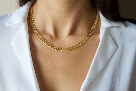 Curb Chain Necklace 925k Sterling 