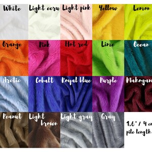 Faux Fur Fabric Furry Material,10mm Pile Plush Soft Cuddly Luxury  Handle.crafts,apparel,costume,21 Colours,by the Meter,neotrims 