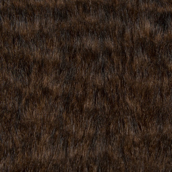 Faux Fur, Shaggy Faux Fur Fabric by yard, Brown Soft Faux Fur sold by the yard 63" Width for coats dall duvet cover pillow blanket