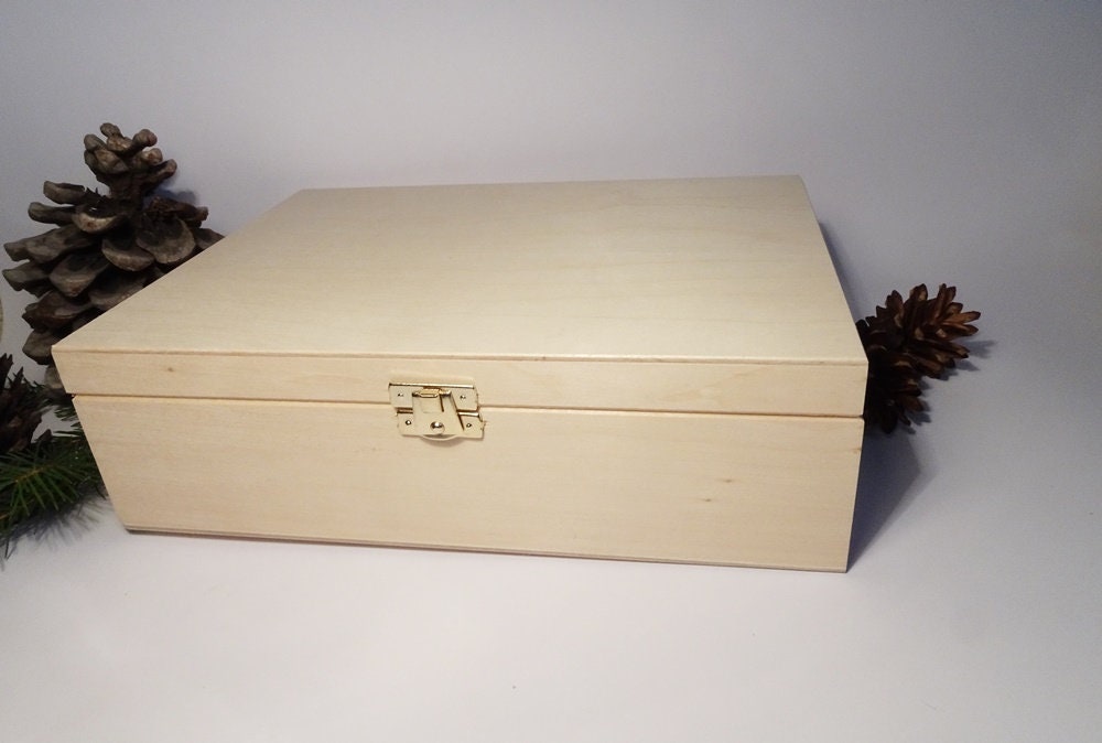 Unfinished Wooden Box / Unpainted Wooden Box Storage/ 4 Sizes Etsy