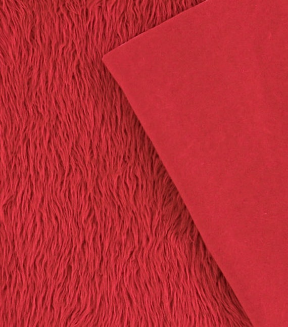 Short Pile Fur Fabric - Red
