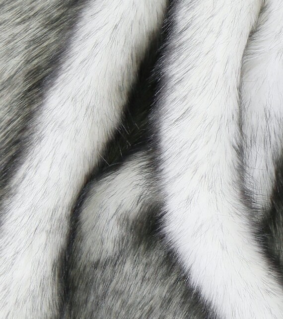 Fox Faux Fur Fabric Gray&Ecru/ Super Soft / Long Pile / Best Etsy