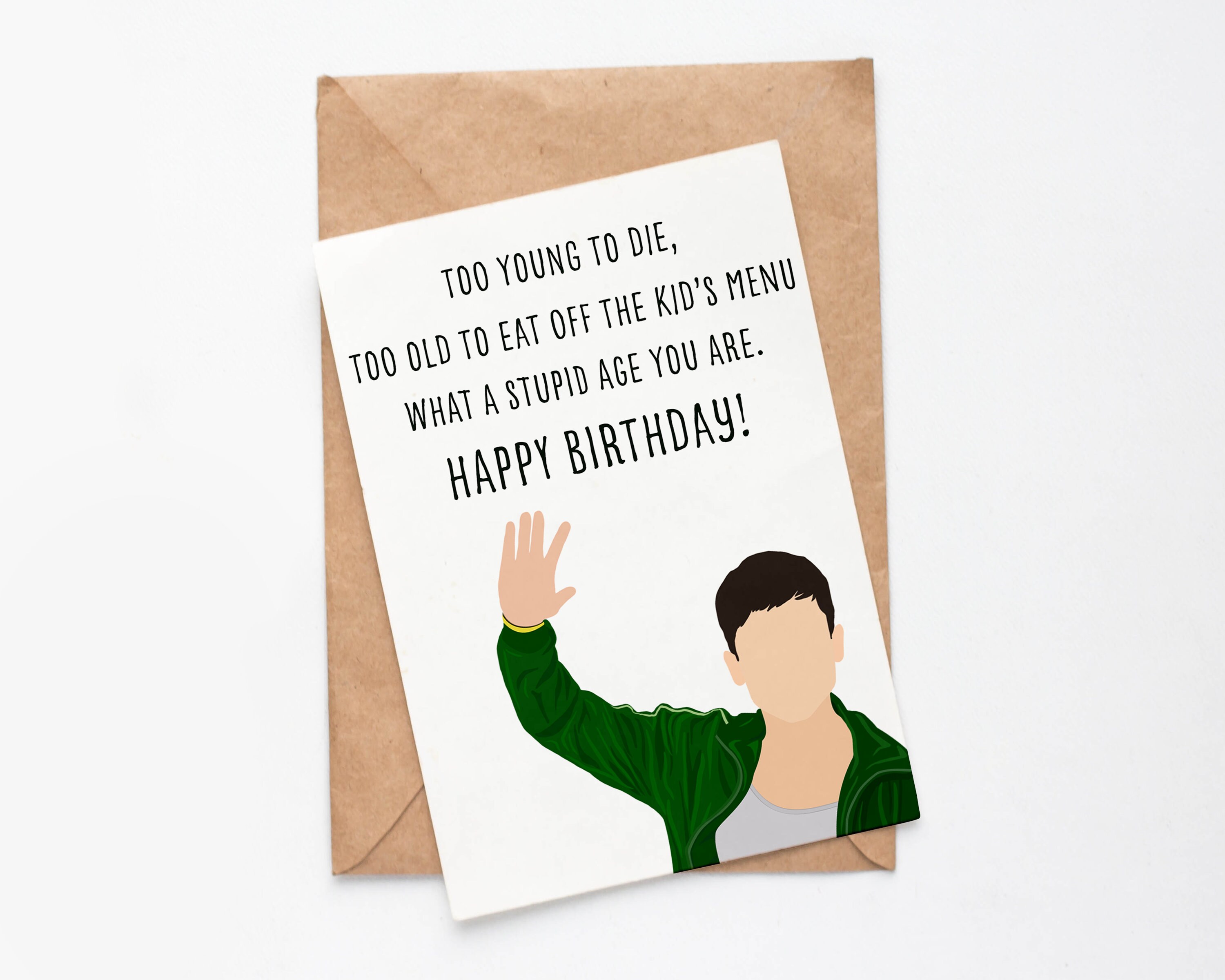 printable the good place birthday card what a stupid age you etsy canada