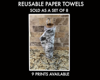 Flannel Reusable Paper Towels (Set of 8)
