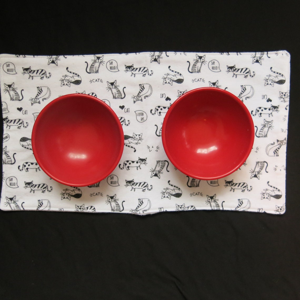 Cat Food Mat Cat Bowl Mat Cat Placemat Cat Print Mat Etsy