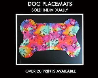 Personalized Dog Bone Placemat: Flannel Pet Bowl Mat
