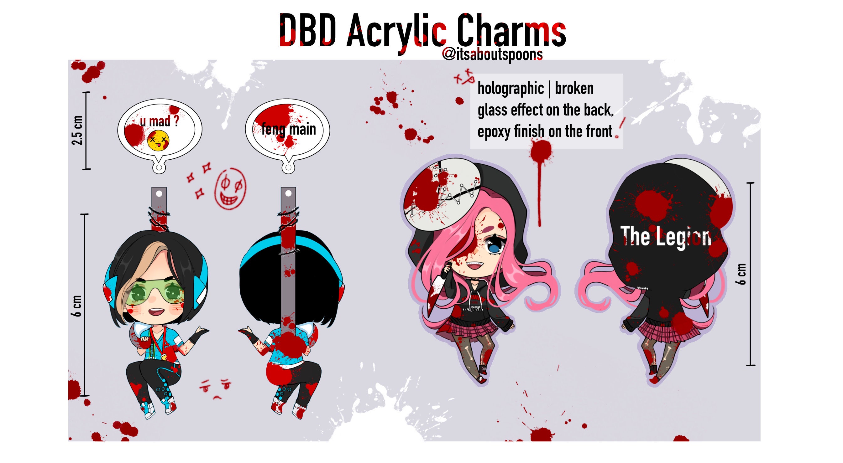 DBD: Feng Min and Susie (the Legion) Acrylic Charms - Etsy