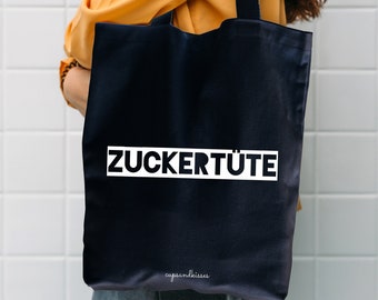 100% Bio-Baumwolltasche schwarz "Beutel mit Wunschwort" personalisiert, fairtrade, OEKO-TEX