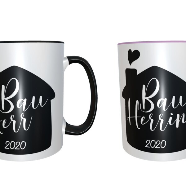 Tasse „Bauherr 2022“ oder "Bauherrin 2022" Hausbau, Bauen, Set, Frau, Mann